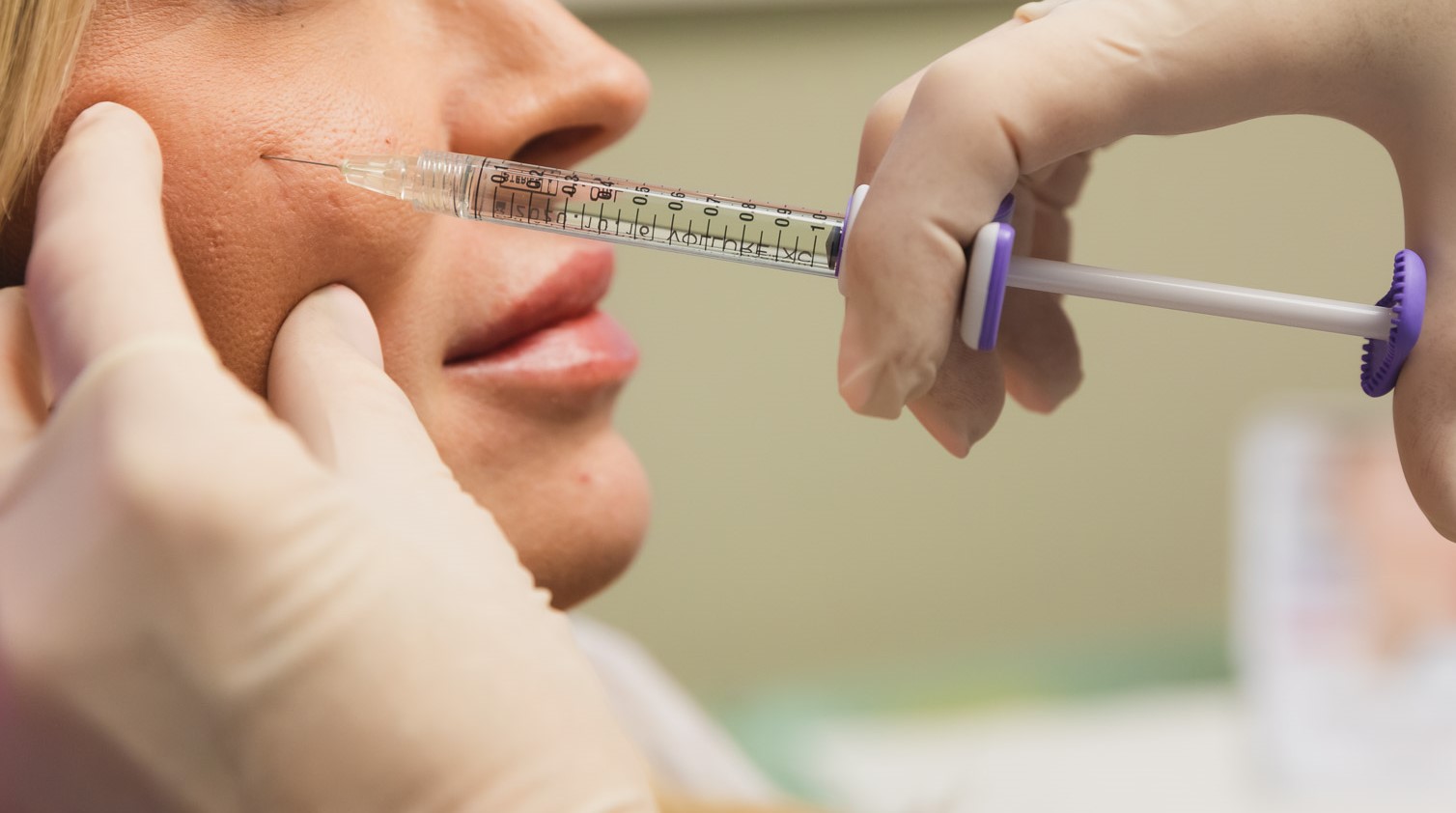 Close up of a woman getting cheek filler at Your Skin Prescription near Pittsburgh