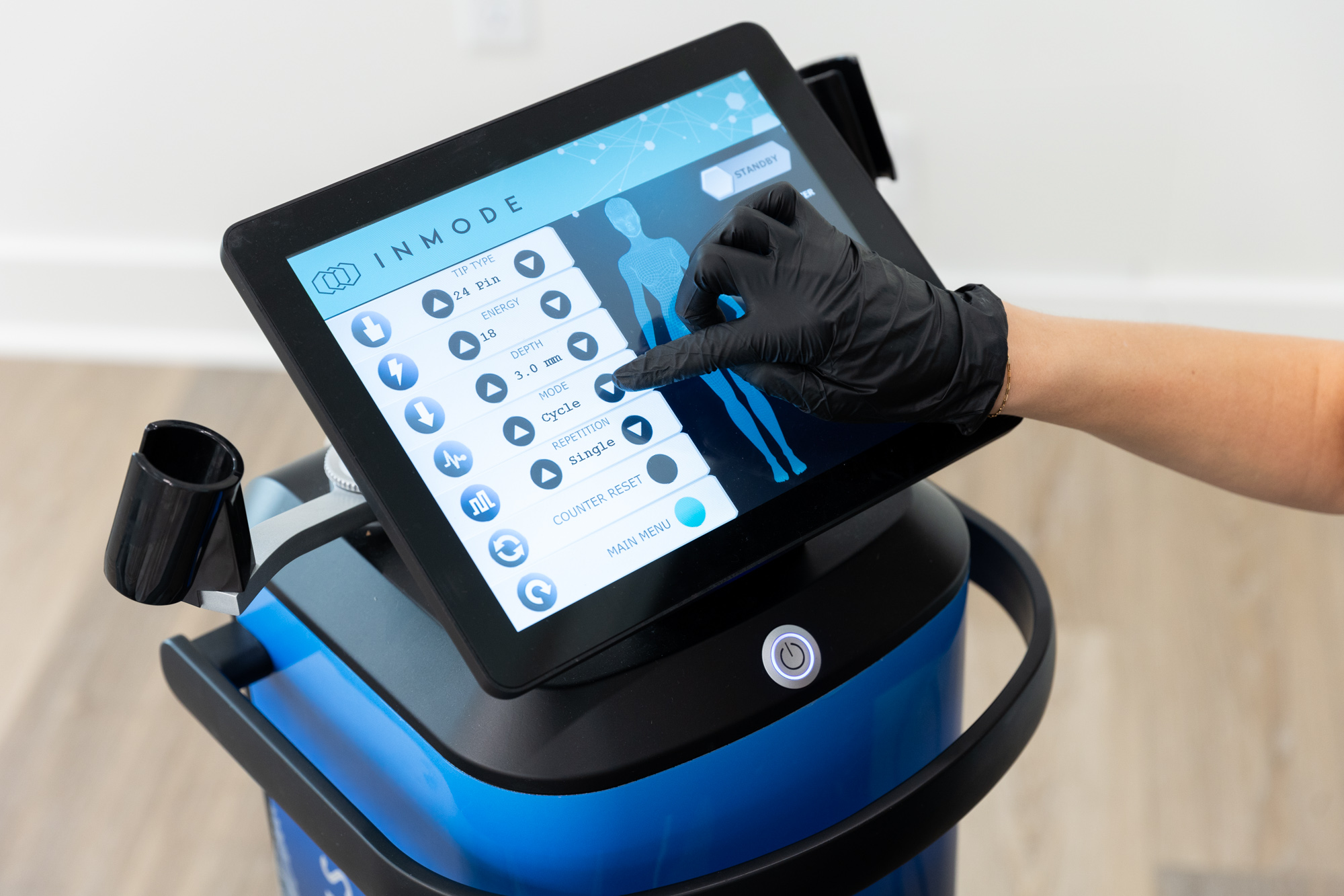 The screen for operating InMode Morpheus8 RF microneedling at Your Skin Prescription